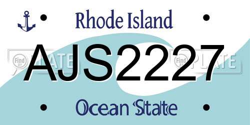 AJS2227 Rhode Island License Plate