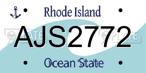 AJS2772 Rhode Island License Plate