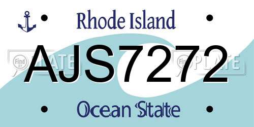 AJS7272 Rhode Island License Plate