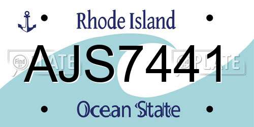 AJS7441 Rhode Island License Plate