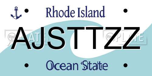 AJSTTZZ Rhode Island License Plate