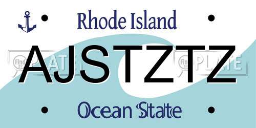 AJSTZTZ Rhode Island License Plate