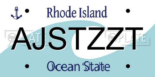 AJSTZZT Rhode Island License Plate