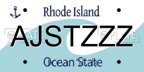 AJSTZZZ Rhode Island License Plate