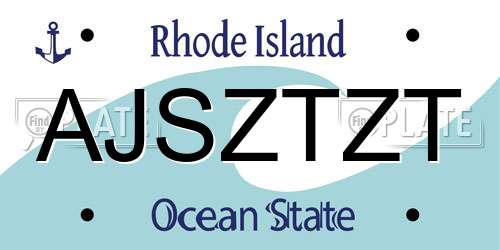 AJSZTZT Rhode Island License Plate