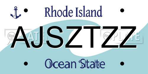 AJSZTZZ Rhode Island License Plate