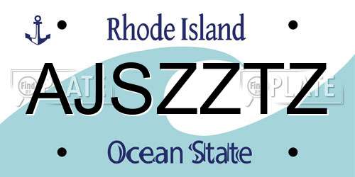 AJSZZTZ Rhode Island License Plate