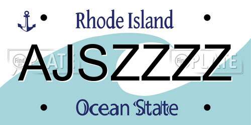 AJSZZZZ Rhode Island License Plate