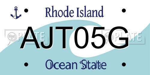 AJT05G Rhode Island License Plate