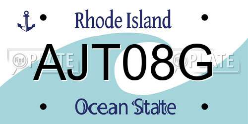 AJT08G Rhode Island License Plate