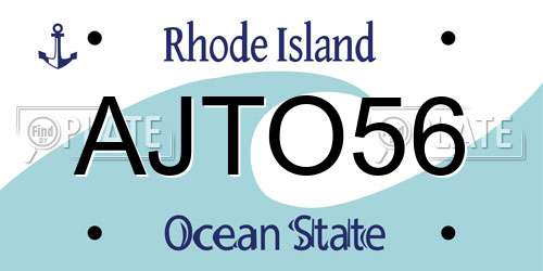 AJTO56 Rhode Island License Plate
