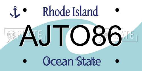 AJTO86 Rhode Island License Plate