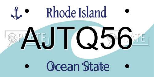 AJTQ56 Rhode Island License Plate