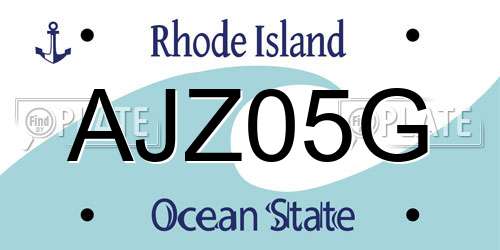 AJZ05G Rhode Island License Plate