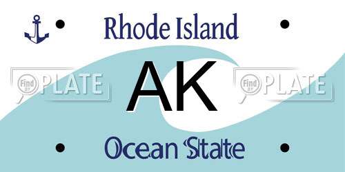 AK Rhode Island License Plate