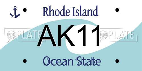 AK11 Rhode Island License Plate