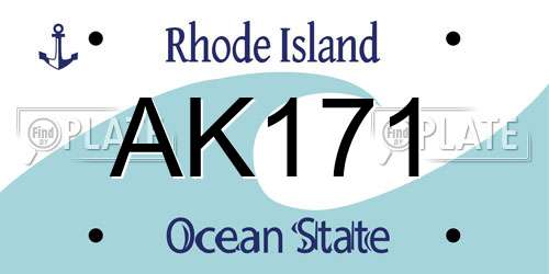 AK171 Rhode Island License Plate