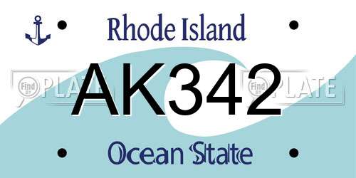 AK342 Rhode Island License Plate