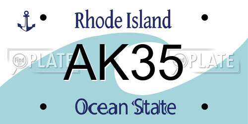 AK35 Rhode Island License Plate