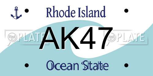 AK47 Rhode Island License Plate