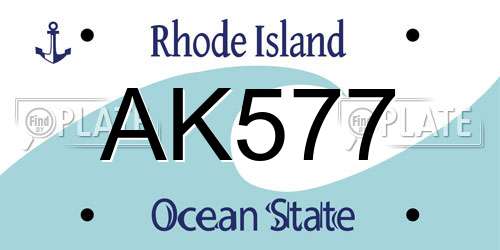 AK577 Rhode Island License Plate