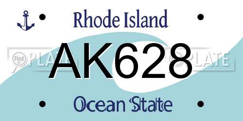 AK628 Rhode Island License Plate