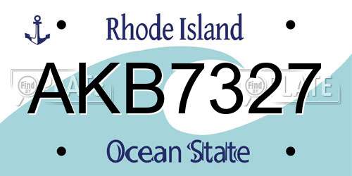 AKB7327 Rhode Island License Plate