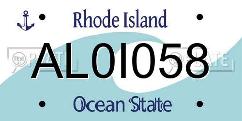 AL0I058 Rhode Island License Plate