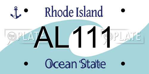 AL111 Rhode Island License Plate