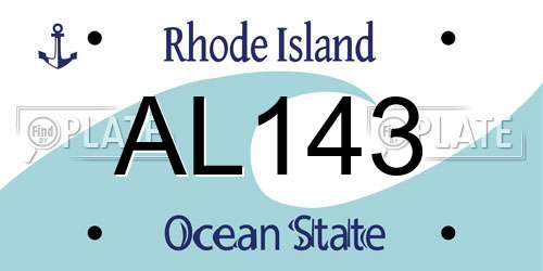 AL143 Rhode Island License Plate