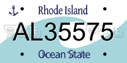 AL35575 Rhode Island License Plate