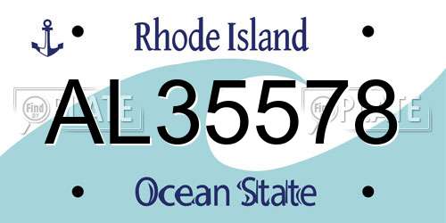 AL35578 Rhode Island License Plate