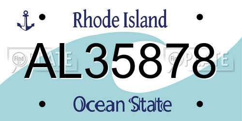 AL35878 Rhode Island License Plate