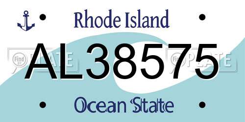 AL38575 Rhode Island License Plate