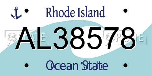 AL38578 Rhode Island License Plate
