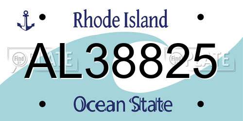 AL38825 Rhode Island License Plate