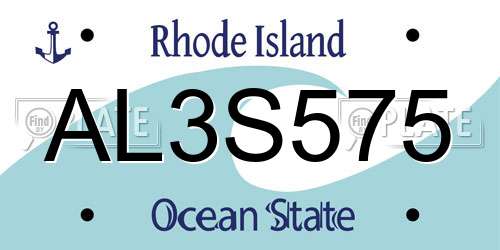 AL3S575 Rhode Island License Plate