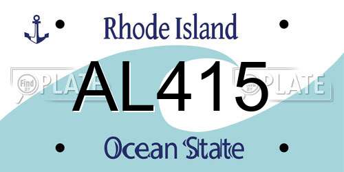 AL415 Rhode Island License Plate