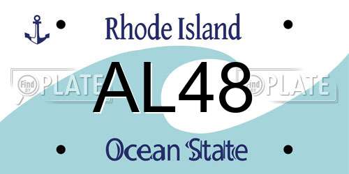 AL48 Rhode Island License Plate