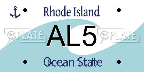 AL5 Rhode Island License Plate