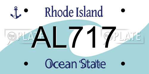 AL717 Rhode Island License Plate