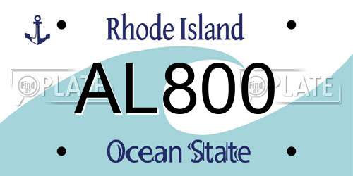 AL800 Rhode Island License Plate