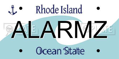ALARMZ Rhode Island License Plate