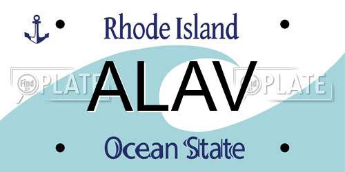 ALAV Rhode Island License Plate