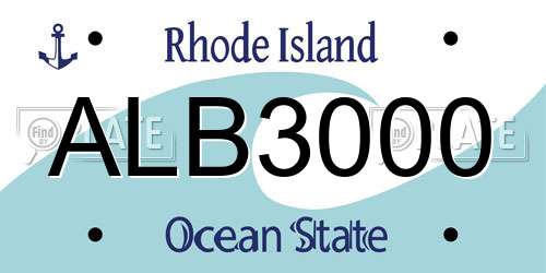 ALB3000 Rhode Island License Plate