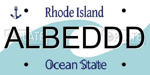 ALBEDDD Rhode Island License Plate