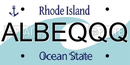 ALBEQQQ Rhode Island License Plate