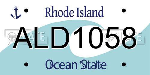 ALD1058 Rhode Island License Plate