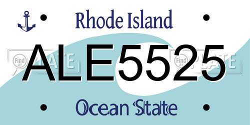 ALE5525 Rhode Island License Plate