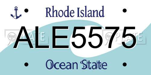 ALE5575 Rhode Island License Plate
